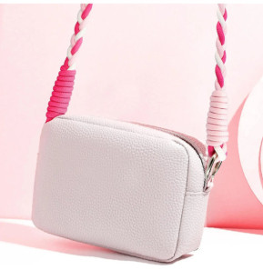 Avizar Cordon Téléphone Design Nylon Tressé 60cm Blanc / Rose
