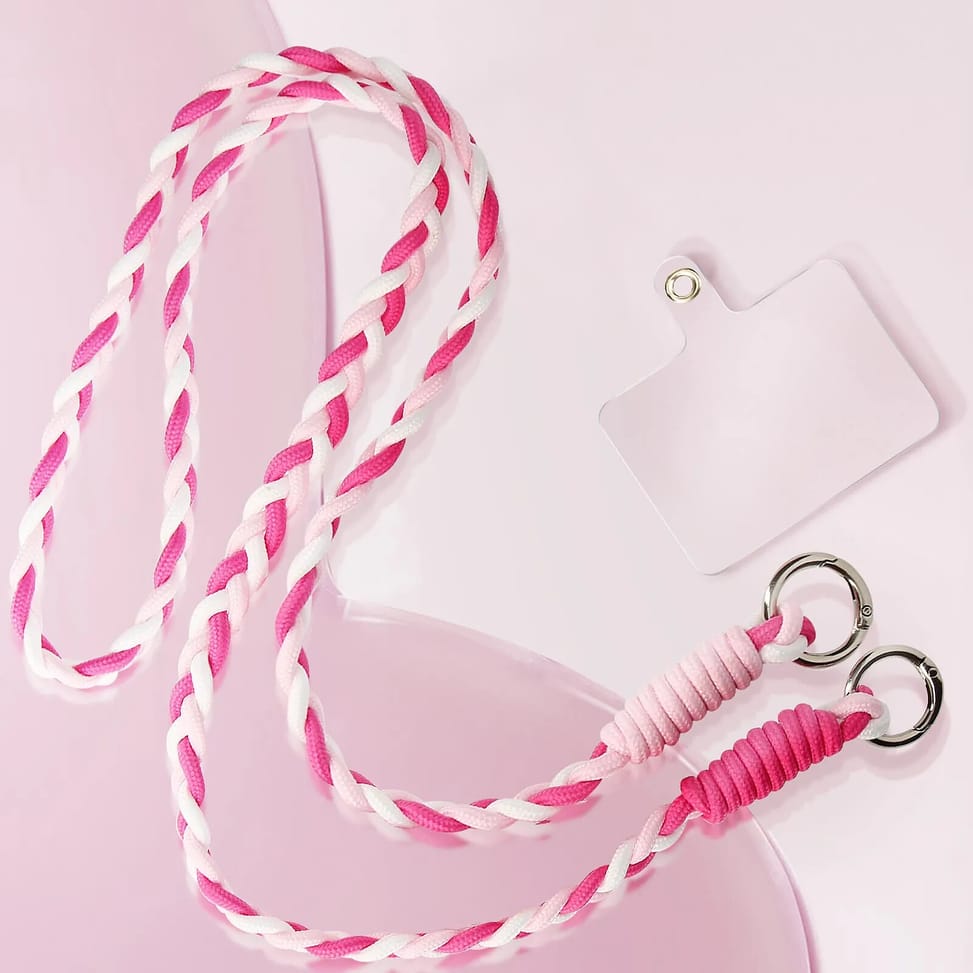 Avizar Cordon Téléphone Design Nylon Tressé 60cm Blanc / Rose — image 5