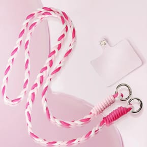Avizar Cordon Téléphone Design Nylon Tressé 60cm Blanc / Rose — image 5
