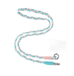 Avizar Cordon Téléphone Design Nylon Tressé 60cm Bleu / Rose