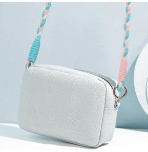 Avizar Cordon Téléphone Design Nylon Tressé 60cm Bleu / Rose