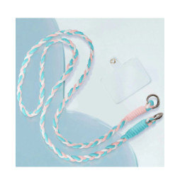 Avizar Cordon Téléphone Design Nylon Tressé 60cm Bleu / Rose