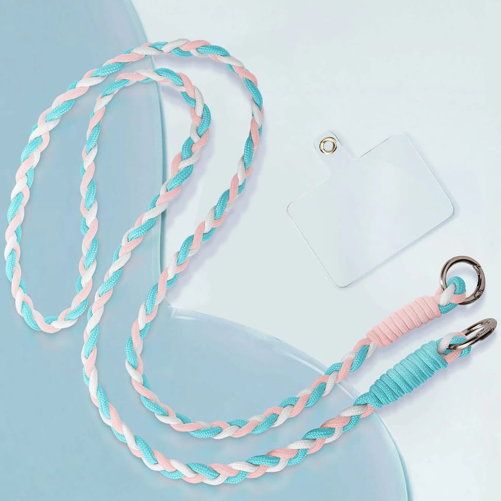 Avizar Cordon Téléphone Design Nylon Tressé 60cm Bleu / Rose — image 5