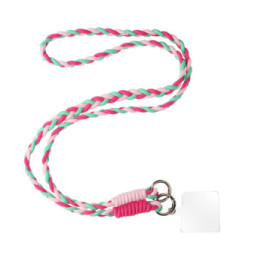 Avizar Cordon Téléphone Design Nylon Tressé 60cm Fuchsia