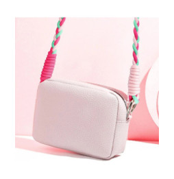 Avizar Cordon Téléphone Design Nylon Tressé 60cm Fuchsia