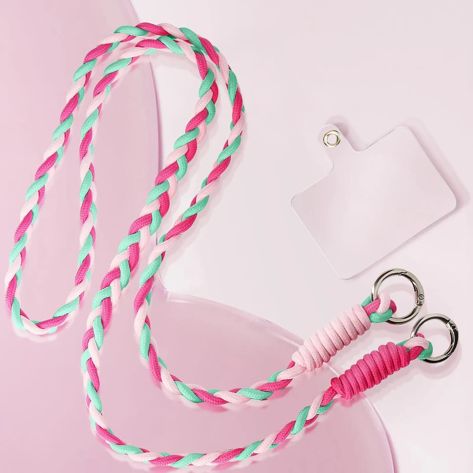 Avizar Cordon Téléphone Design Nylon Tressé 60cm Fuchsia — image 5