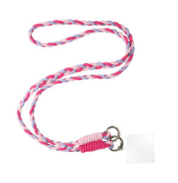 Avizar Cordon Téléphone Design Nylon Tressé 60cm Rose