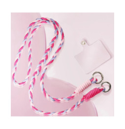 Avizar Cordon Téléphone Design Nylon Tressé 60cm Rose