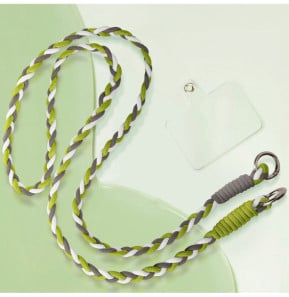 Avizar Cordon Téléphone Design Nylon Tressé 60cm Vert Citron