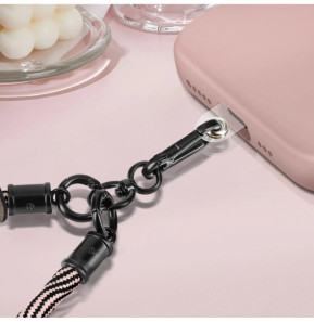 Avizar Dragonne 15cm pour Smartphone Ajustable Accroche Universelle Rose Poudré