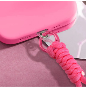Avizar Dragonne pour Smartphone Design Tressé Accroche Universelle Fuchsia