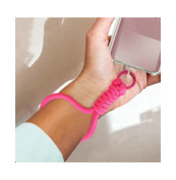 Avizar Dragonne pour Smartphone Design Tressé Accroche Universelle Fuchsia