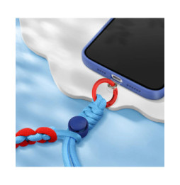 Avizar Dragonne pour Smartphone Design Tressé Ajustable Accroche Universelle Bleu / Rouge