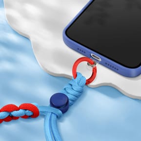 Avizar Dragonne pour Smartphone Design Tressé Ajustable Accroche Universelle Bleu / Rouge — image 3