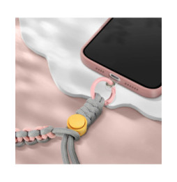 Avizar Dragonne pour Smartphone Design Tressé Ajustable Accroche Universelle Gris Clair