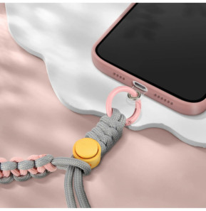 Avizar Dragonne pour Smartphone Design Tressé Ajustable Accroche Universelle Gris Clair