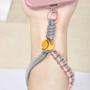 Avizar Dragonne pour Smartphone Design Tressé Ajustable Accroche Universelle Gris Clair — image 5