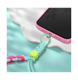 Avizar Dragonne pour Smartphone Design Tressé Ajustable Accroche Universelle Vert Pâle