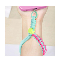 Avizar Dragonne pour Smartphone Design Tressé Ajustable Accroche Universelle Vert Pâle