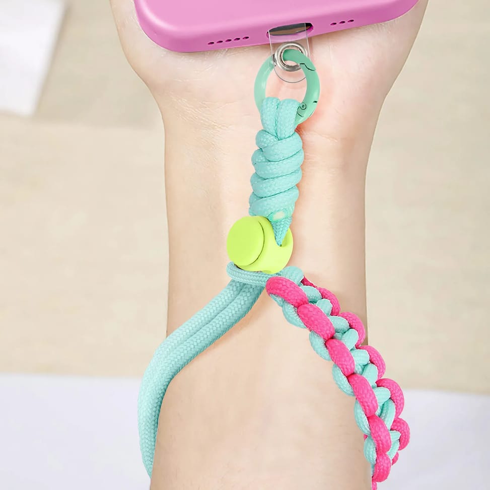 Avizar Dragonne pour Smartphone Design Tressé Ajustable Accroche Universelle Vert Pâle — image 5