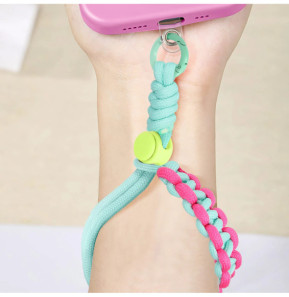 Avizar Dragonne pour Smartphone Design Tressé Ajustable Accroche Universelle Vert Pâle