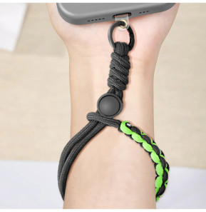 Avizar Dragonne pour Smartphone Design Tressé Noir