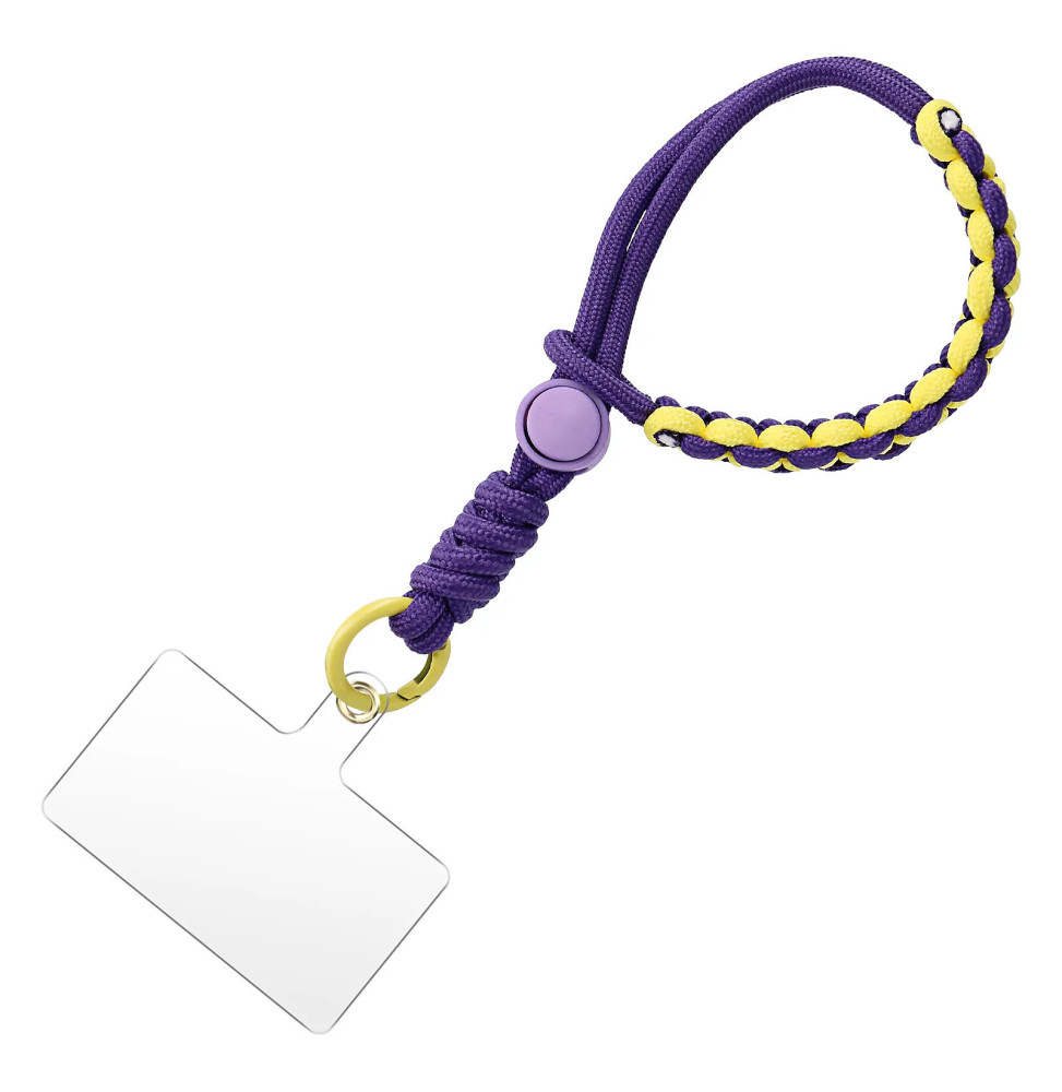Avizar Dragonne pour Smartphone Design Tressé Violet Foncé