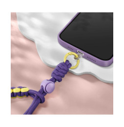 Avizar Dragonne pour Smartphone Design Tressé Violet Foncé