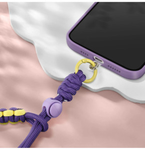 Avizar Dragonne pour Smartphone Design Tressé Violet Foncé