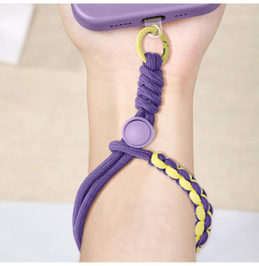 Avizar Dragonne pour Smartphone Design Tressé Violet Foncé