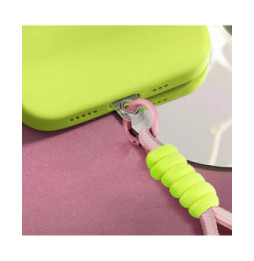 Avizar Dragonne pour Téléphone Nylon Tressé Attache incluse Rose Poudré