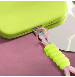 Avizar Dragonne pour Téléphone Nylon Tressé Attache incluse Rose Poudré