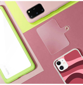 Avizar Dragonne pour Téléphone Nylon Tressé Attache incluse Rose Poudré