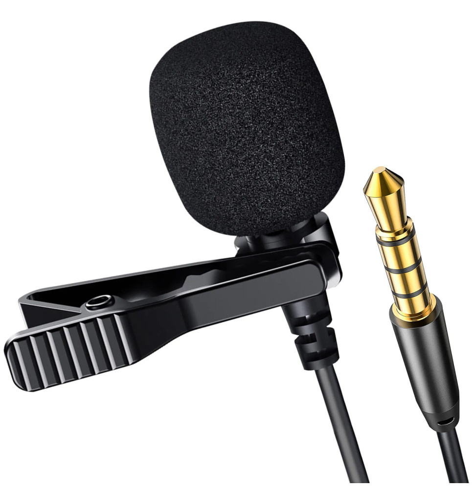 Avizar Micro-cravate Jack 3.5mm Enregistrement Audio avec Réduction de bruit - Noir