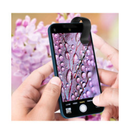 Avizar Microscope Smartphone Zoom 100X et Anneau LED avec Cache coulissant 30mAh - Noir