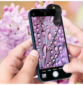 Avizar Microscope Smartphone Zoom 100X et Anneau LED avec Cache coulissant 30mAh - Noir