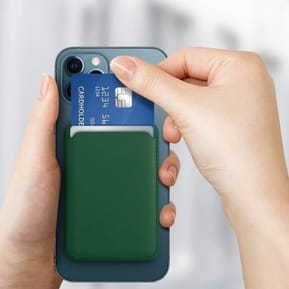 Avizar Porte Carte Magsafe iPhone 12 et 13 Cuir Fixation Magnétique Vert — image 5