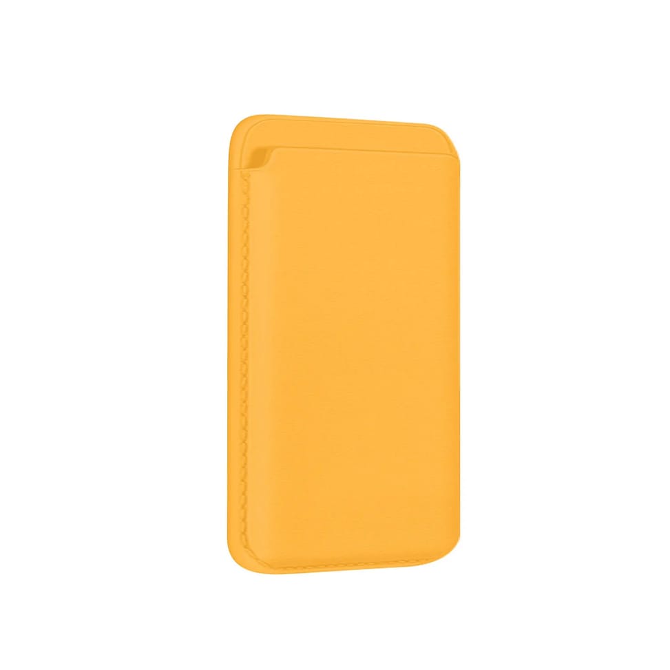 Avizar Porte Carte Magsafe iPhone 12 et 13 Revêtement en Cuir Fixation Magnétique Jaune — image 2