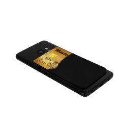 Avizar Porte-carte Smartphone et tablette Rangement pour carte Silicone adhésif - Noir