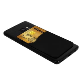 Avizar Porte-carte Smartphone et tablette Rangement pour carte Silicone adhésif - Noir