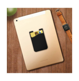 Avizar Porte-carte Smartphone et tablette Rangement pour carte Silicone adhésif - Noir