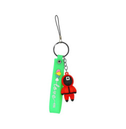 Avizar Porte-clé Dragonne Figurine Série Coréenne Squid Game Bracelet Silicone Vert