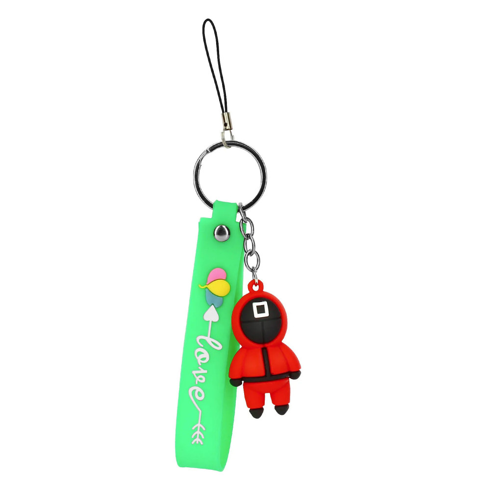 Avizar Porte-clé Dragonne Figurine Série Coréenne Squid Game Bracelet Silicone Vert