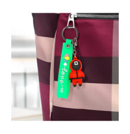 Avizar Porte-clé Dragonne Figurine Série Coréenne Squid Game Bracelet Silicone Vert