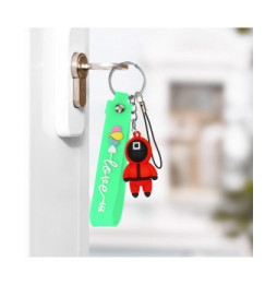 Avizar Porte-clé Dragonne Figurine Série Coréenne Squid Game Bracelet Silicone Vert