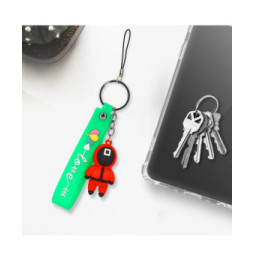 Avizar Porte-clé Dragonne Figurine Série Coréenne Squid Game Bracelet Silicone Vert