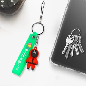 Avizar Porte-clé Dragonne Figurine Série Coréenne Squid Game Bracelet Silicone Vert — image 5
