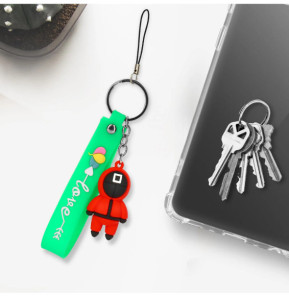Avizar Porte-clé Dragonne Figurine Série Coréenne Squid Game Bracelet Silicone Vert