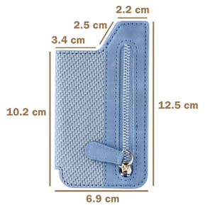 Avizar Portefeuille Adhésif 5 compartiments et Rangement extérieur zippé Finition carbone Bleu — image 3