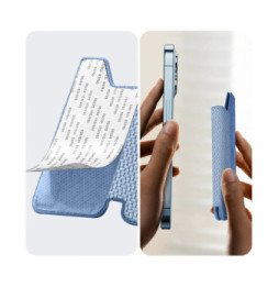 Avizar Portefeuille Adhésif 5 compartiments et Rangement extérieur zippé Finition carbone Bleu